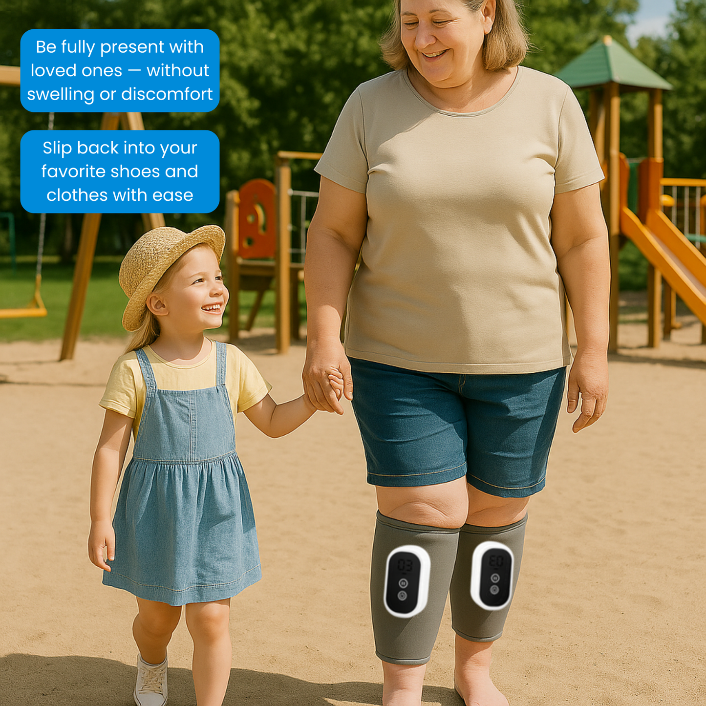 Relieve Swollen, Heavy Legs and Finally Enjoy Time With Loved Ones Again with the TruWave™ 3-in-1 Leg Massager